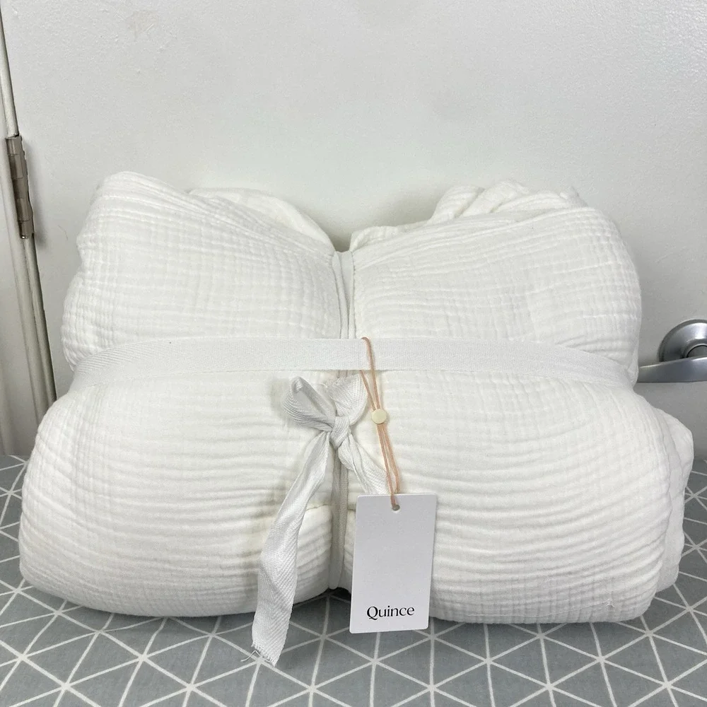 Quince NWT 100% Organic Cotton Gauze Duvet Cover King/Cal King White 92